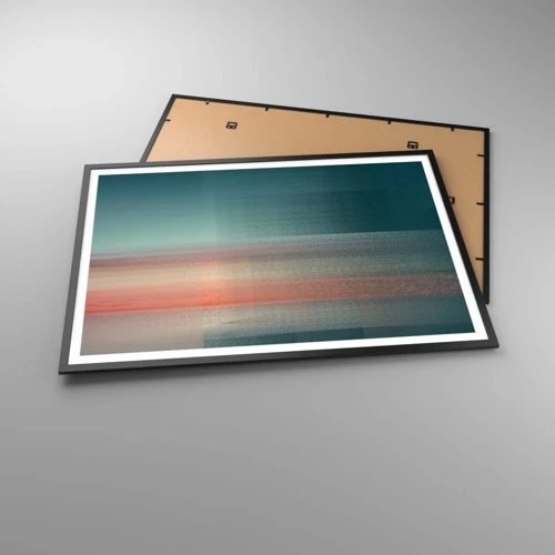 Poster in black frame - Abstract: Light Waves - 100x70 cm