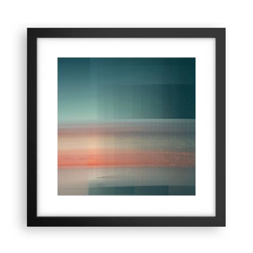 Poster in black frame - Abstract: Light Waves - 30x30 cm