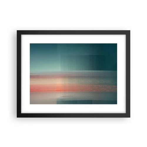 Poster in black frame - Abstract: Light Waves - 40x30 cm