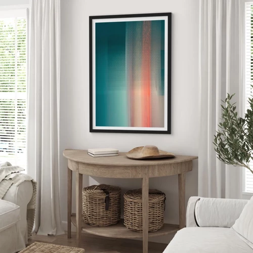 Poster in black frame - Abstract: Light Waves - 40x50 cm
