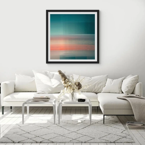 Poster in black frame - Abstract: Light Waves - 50x50 cm