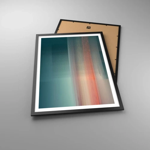 Poster in black frame - Abstract: Light Waves - 50x70 cm