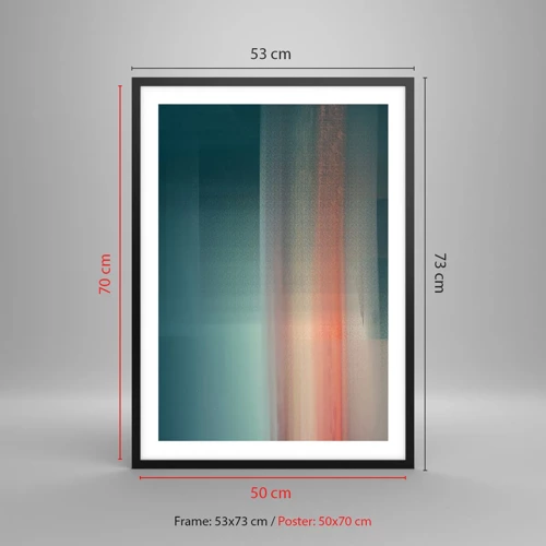 Poster in black frame - Abstract: Light Waves - 50x70 cm