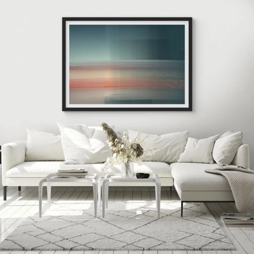Poster in black frame - Abstract: Light Waves - 91x61 cm