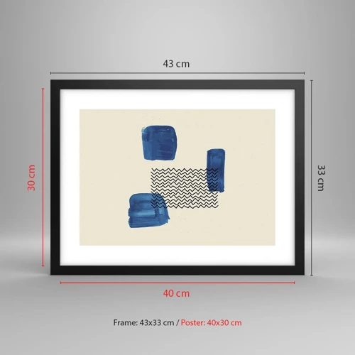 Poster in black frame - Abstract Quartet - 40x30 cm