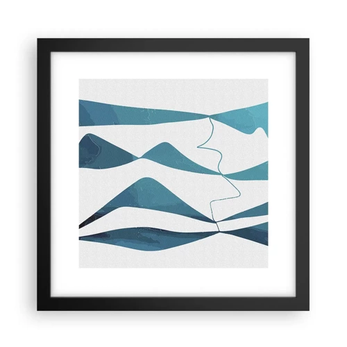 Poster in black frame - Abstract: Turquoise Relation - 30x30 cm