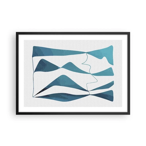 Poster in black frame - Abstract: Turquoise Relation - 70x50 cm