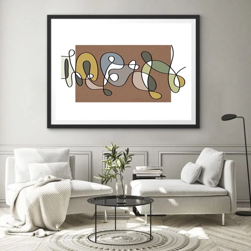 Poster in black frame - Abstract Worthy of a Smile - 100x70 cm