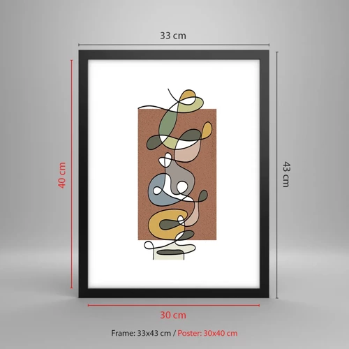 Poster in black frame - Abstract Worthy of a Smile - 30x40 cm