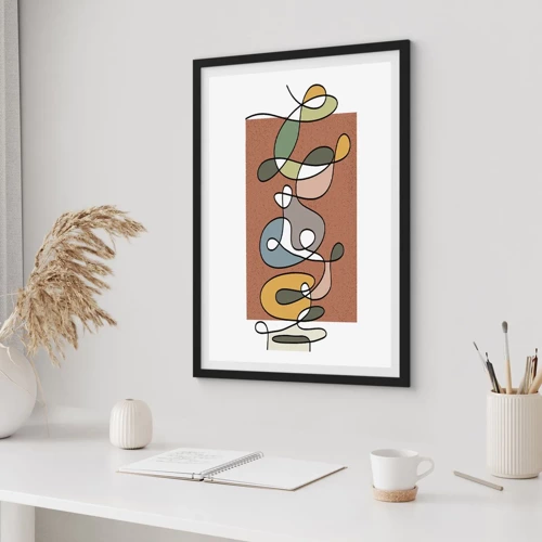 Poster in black frame - Abstract Worthy of a Smile - 30x40 cm