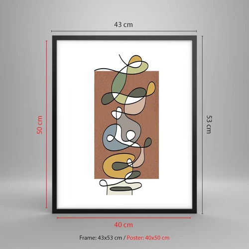 Poster in black frame - Abstract Worthy of a Smile - 40x50 cm