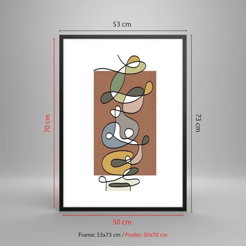 Poster in black frame - Abstract Worthy of a Smile - 50x70 cm