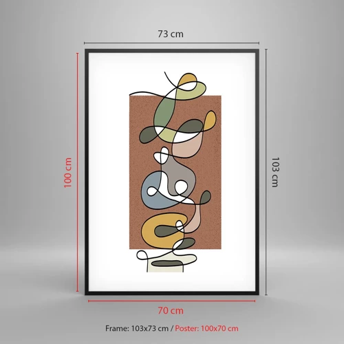 Poster in black frame - Abstract Worthy of a Smile - 70x100 cm