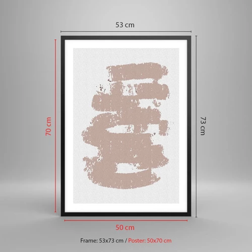 Poster in black frame - Abstract in Delicate Pink - 50x70 cm