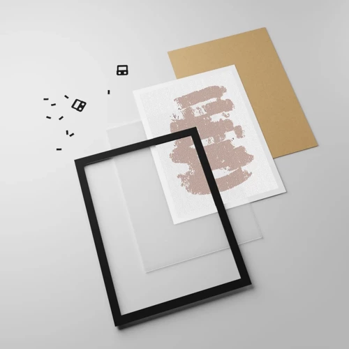 Poster in black frame - Abstract in Delicate Pink - 50x70 cm