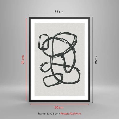 Poster in black frame - Abstract in Loops - 50x70 cm