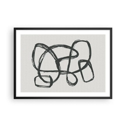 Poster in black frame - Abstract in Loops - 70x50 cm