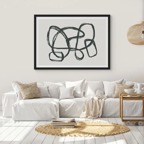 Poster in black frame - Abstract in Loops - 70x50 cm