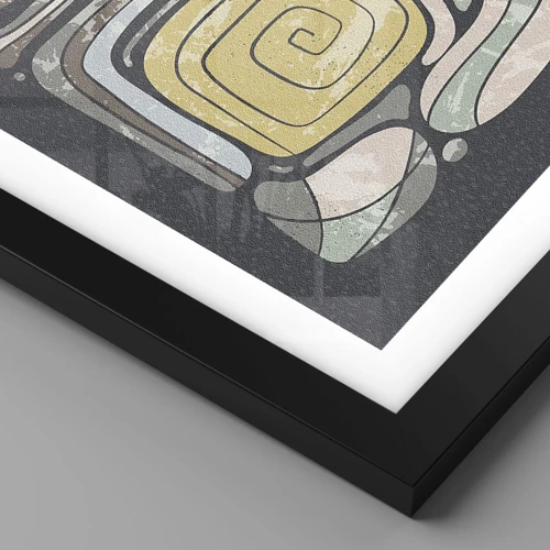 Poster in black frame - Abstract in Precolumbian Style  - 30x30 cm