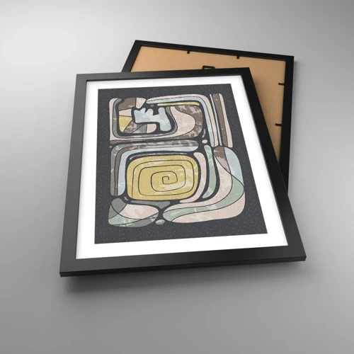 Poster in black frame - Abstract in Precolumbian Style  - 30x40 cm