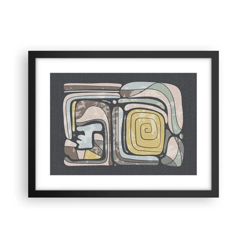 Poster in black frame - Abstract in Precolumbian Style  - 40x30 cm