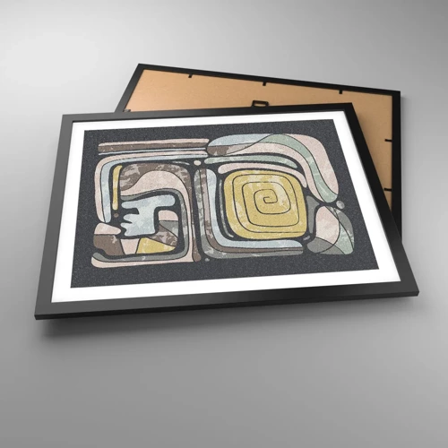 Poster in black frame - Abstract in Precolumbian Style  - 50x40 cm