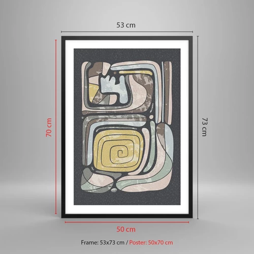 Poster in black frame - Abstract in Precolumbian Style  - 50x70 cm