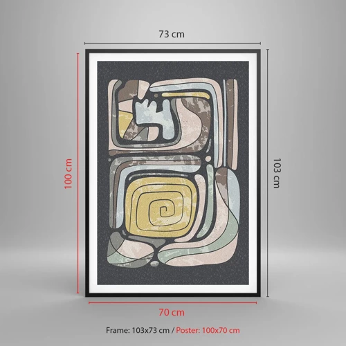 Poster in black frame - Abstract in Precolumbian Style  - 70x100 cm