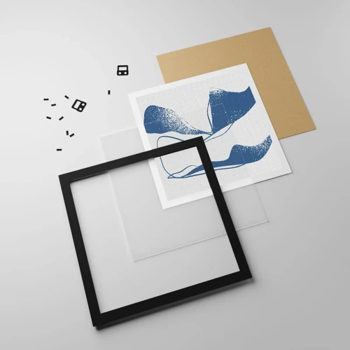 Poster in black frame - Abstract with Wings - 30x30 cm