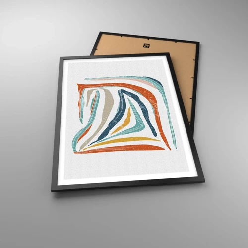 Poster in black frame - Abstract with a Friendly Smile - 50x70 cm