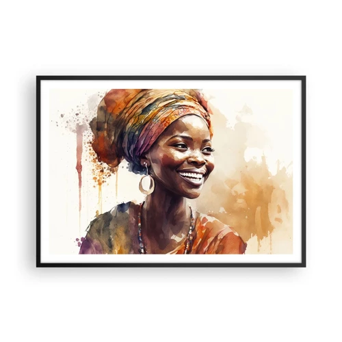 Poster in black frame - African Queen - 100x70 cm