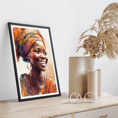 Poster in black frame - African Queen - 30x40 cm