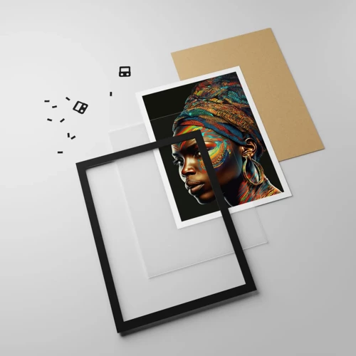 Poster in black frame - African Queen - 50x70 cm