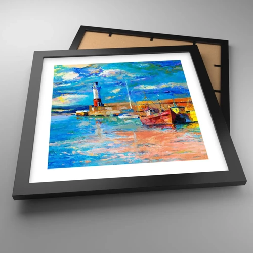 Poster in black frame - Afternoon in a Rainbow Bay - 30x30 cm