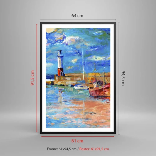 Poster in black frame - Afternoon in a Rainbow Bay - 61x91 cm