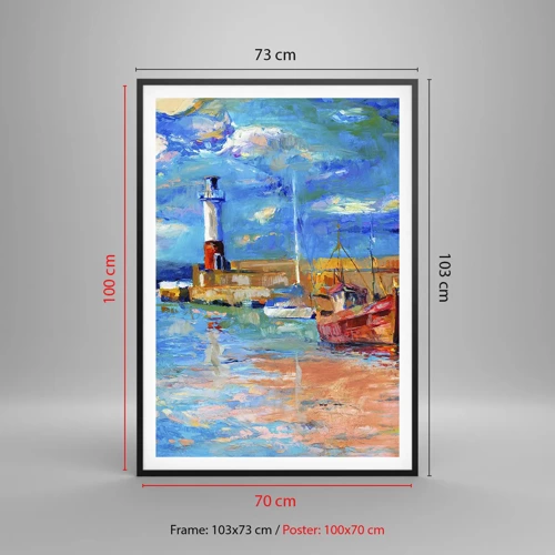 Poster in black frame - Afternoon in a Rainbow Bay - 70x100 cm