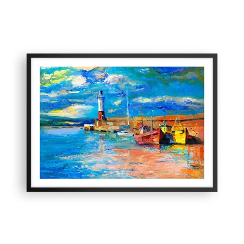 Poster in black frame - Afternoon in a Rainbow Bay - 70x50 cm