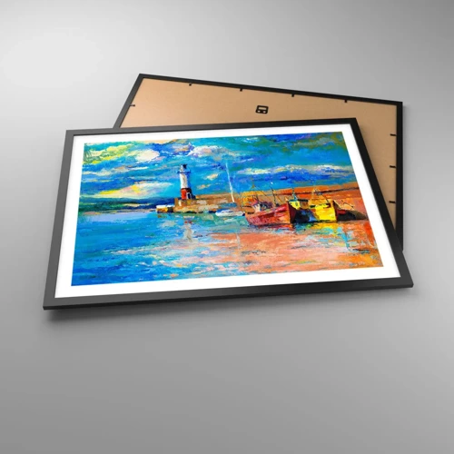 Poster in black frame - Afternoon in a Rainbow Bay - 70x50 cm