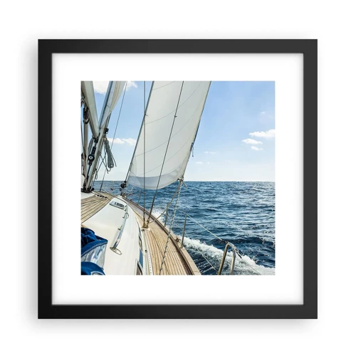 Poster in black frame - Ahoy, Adventure - 30x30 cm