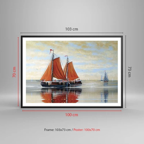 Poster in black frame - Ahoy, Sailor, Sail… - 100x70 cm