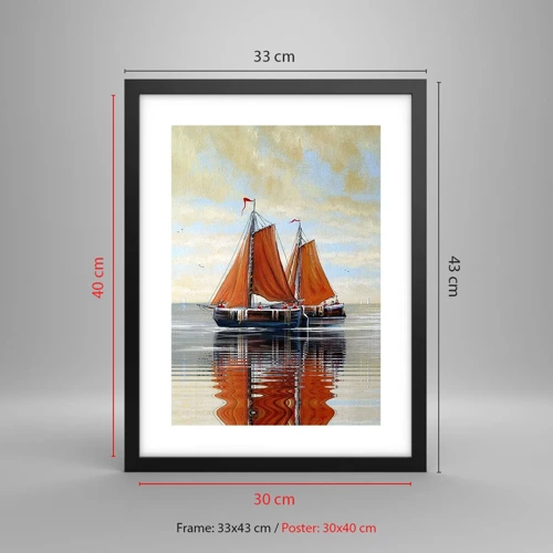 Poster in black frame - Ahoy, Sailor, Sail… - 30x40 cm