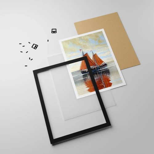 Poster in black frame - Ahoy, Sailor, Sail… - 30x40 cm