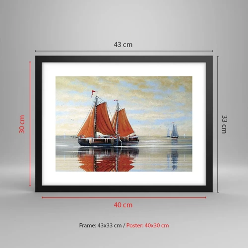 Poster in black frame - Ahoy, Sailor, Sail… - 40x30 cm