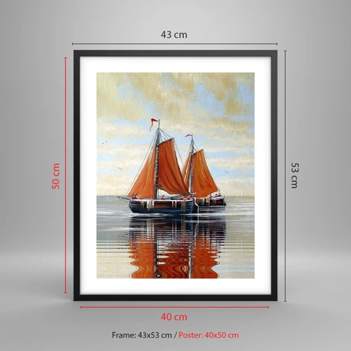 Poster in black frame - Ahoy, Sailor, Sail… - 40x50 cm