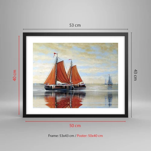 Poster in black frame - Ahoy, Sailor, Sail… - 50x40 cm