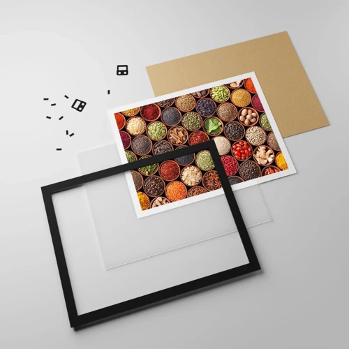 Poster in black frame - All Flavours of the World - 40x30 cm