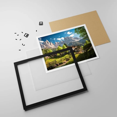 Poster in black frame - Alpine Idyll - 50x40 cm