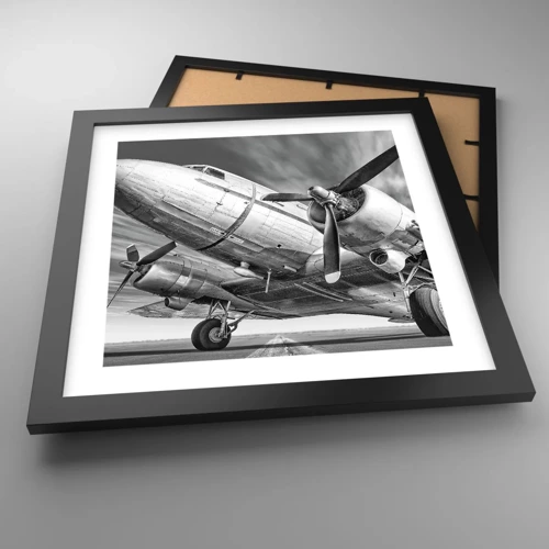 Poster in black frame - Always Ready to Fly - 30x30 cm