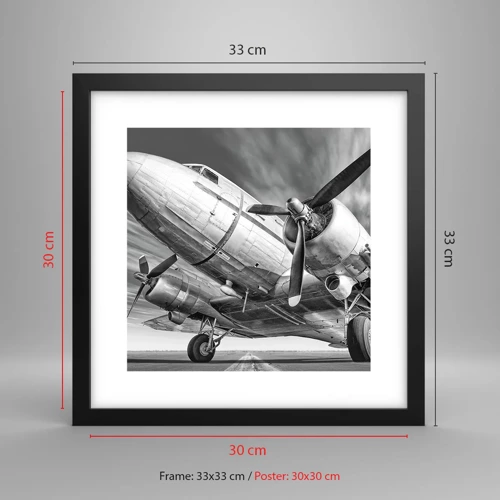 Poster in black frame - Always Ready to Fly - 30x30 cm