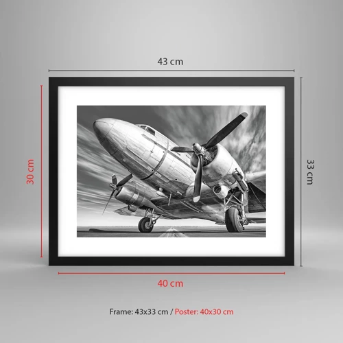 Poster in black frame - Always Ready to Fly - 40x30 cm